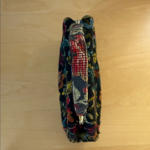 Vintage Floral Carpet Tapestry Needlepoint Purse - Picture 3 of 12